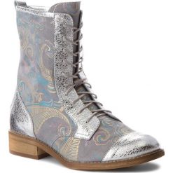 Buty zimowe damskie: Botki ROBERTO – 203/1 Szary Orient/ Srebrne Lustro