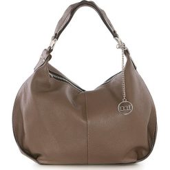Shopper bag damskie: Skórzana torebka w kolorze brązowym – 35 x 28 x 15 cm