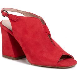 Sandały ANN MEX - 0798 14W Czerwony. Czerwone sandały damskie Ann Mex, bez wzorów, ze skóry, bez obcasa, bez zapięcia. Za 299,00 zł.
