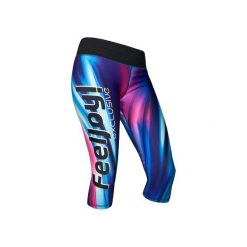 LEGGINSY 7/8 EXCLUSIVE BLUE WAVE. Niebieskie legginsy damskie marki Feelj!, l, w kolorowe wzory, z dzianiny, do biegania. Za 240,00 zł.