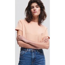 T-shirt z modalem - Pomarańczo. Szare t-shirty damskie marki Reserved, xl, bez wzorów, bez kołnierzyka. Za 29,99 zł.