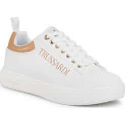 Sneakersy TRUSSARDI JEANS - 79A00551 W719. Białe półbuty damskie Trussardi Jeans, z jeansu. Za 499,00 zł.