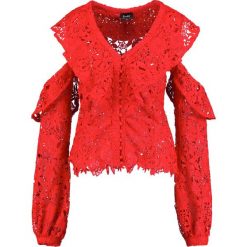 Bluzki asymetryczne: Bardot VALENTINA LACE TOP Bluzka raspberry