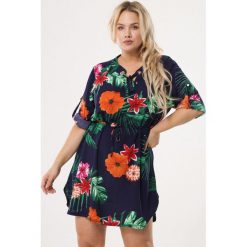 Granatowa Sukienka Interpersonal. Szare sukienki damskie Born2be, xl, w paski, eleganckie, bez kołnierzyka, bez rękawów, mini. Za 59,99 zł.