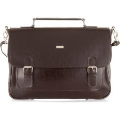 Skórzana teczka torba męska vintage PAOLO PERUZZI Z-06-BR c.brązowa - c.brązowy. Pomarańczowe torby męskie skórzane Paolo Peruzzi, w paski, ze skóry, vintage. Za 339,99 zł.