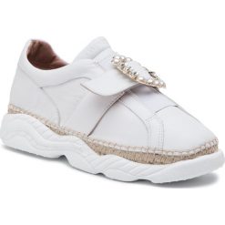 Sneakersy TWINSET - Sneaker 191TCT05C Bianco Ottico 00001. Białe półbuty damskie marki Twinset, ze skóry. Za 1129,00 zł.