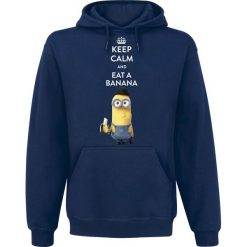 Bluzy męskie: Minions Keep Calm And Eat A Banana Bluza z kapturem ciemnoniebieski