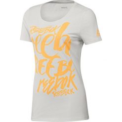 Topy sportowe damskie: Reebok Koszulka damska Super Scripty Scoop biała r. S (BK6648)