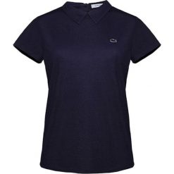 Koszulka polo w kolorze granatowym. Niebieskie koszulki damskie Lacoste, xs, z haftami, polo, bez rękawów. W wyprzedaży za 239,95 zł.