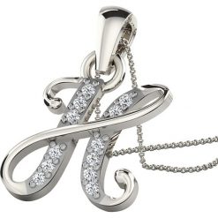 Naszyjniki damskie: Srebrny naszyjnik z diamentami – dł. 43 cm