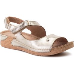 Sandały LASOCKI - 2128-09 Golden. Żółte klapki damskie Lasocki, bez wzorów, ze skóry, bez obcasa. Za 129,99 zł.