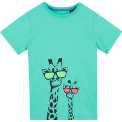 T-shirt bonprix miętowy melanż. Zielone t-shirty chłopięce bonprix, z nadrukiem, z krótkim rękawem. Za 29,99 zł.