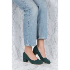 Buty ślubne damskie: NA-KD Shoes Czółenka z wycinanymi brzegami – Green