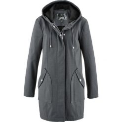 Parka softshell bonprix antracytowy melanż. Szare kurtki damskie marki bonprix, bez wzorów, z softshellu, bez kaptura. Za 189,99 zł.