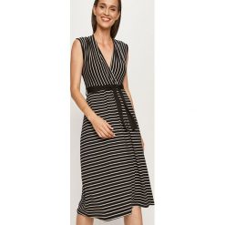Answear - Sukienka Answear Lab. Niebieskie sukienki damskie ANSWEAR, na co dzień, s, bez wzorów, z wiskozy, casualowe, bez kołnierzyka, bez rękawów, midi, rozkloszowane. Za 99,90 zł.