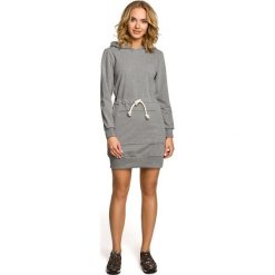 ALIVIA Mini sportowa sukienka z kapturem - szara. Czarne sukienki mini damskie marki Moe, sportowe, z kapturem, długie, sportowe. Za 169,00 zł.