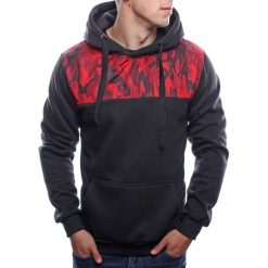 Bluza męska z kapturem moro czarna Recea. Czarne bluzy męskie Recea, xl, moro, z bawełny, z kapturem, bez rękawów, z kapturem. Za 63,92 zł.