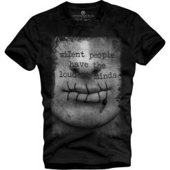 T-shirt UNDERWORLD Organic Cotton Silent people. Czarne t-shirty męskie Underworld, xl, z nadrukiem, bez kołnierzyka. Za 69,99 zł.