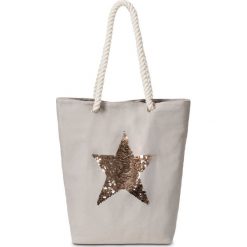 Torba shopper z motywem gwiazdy bonprix jasnoszary. Szare shopper bag damskie bonprix. Za 29,99 zł.