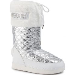 Śniegowce LOVE MOSCHINO - JA24192G08JV190A Bianco. Szare kozaki damskie Love Moschino, na zimę, ze skóry ekologicznej, bez obcasa, bez zapięcia. W wyprzedaży za 419,00 zł.