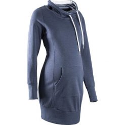 Długa bluza ciążowa bonprix indygo melanż. Niebieskie bluzy ciążowe bonprix, melanż, z długim rękawem, długie. Za 109,99 zł.