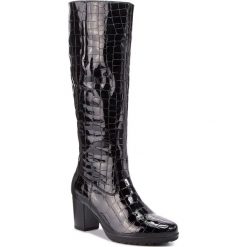 Kozaki GABOR - 75.548.97 Schwarz. Czarne buty zimowe damskie Gabor, z materiału, na obcasie. Za 759,00 zł.