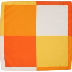 Stylowa, Żółto-Pomarańczowa Poszetka Męska, Cztery Kolory, Poczwórna POSZALTS0015. Żółte poszetki męskie Alties, bez wzorów, eleganckie. Za 27,00 zł.