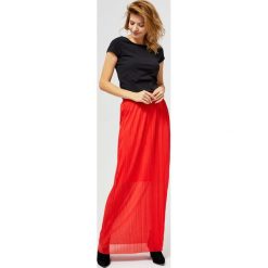 Spódnica maxi plisowana. Czerwone spódniczki damskie Moodo, m, bez wzorów, z poliesteru, maxi. Za 49,99 zł.