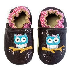Buciki niemowlęce: Skórzane buty niemowlęce „Polka Owl” w kolorze brązowym