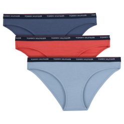 Komplet 3 par fig klasycznych TOMMY HILFIGER UW0UW00043. Niebieskie figi damskie TOMMY HILFIGER, l, bez wzorów, z bawełny. Za 179,00 zł.