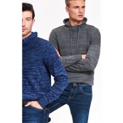SWETER MĘSKI Z WYWIJANYM GOLFEM. Szare golfy męskie marki Top Secret, na jesień, xxl, z dzianiny. W wyprzedaży za 39,99 zł.