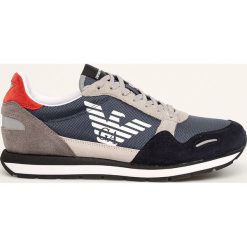 Emporio Armani - Buty. Czarne sneakersy męskie Emporio Armani, ze skóry, na sznurówki. W wyprzedaży za 679,90 zł.