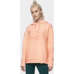 Bluza damska BLD210 - łososiowy. Różowe bluzy damskie 4f, m, z nadrukiem, z bawełny, bez rękawów, z kapturem. Za 149,99 zł.