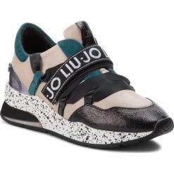 Sneakersy LIU JO - Karlie 03 B68001 PX001 Black/Nude/Peacock S19A1. Brązowe półbuty damskie marki Liu Jo, z zamszu. W wyprzedaży za 439,00 zł.
