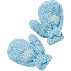 Rękawiczki w kolorze błękitnym. Niebieskie szaliki i rękawiczki niemowlęce Vertbaudet Girls, bez wzorów, ze splotem. W wyprzedaży za 22,95 zł.