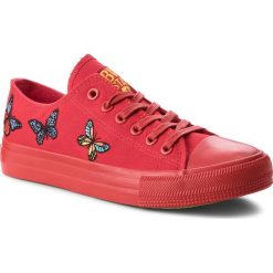 Trampki BIG STAR - AA274905 Red. Czerwone półbuty damskie BIG STAR, bez wzorów, z gumy, bez zapięcia. Za 99,00 zł.