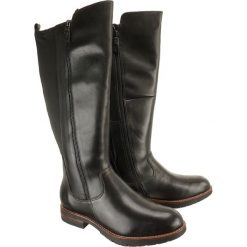 TAMARIS 25604-21 black, kozaki damskie. Czarne kozaki damskie Tamaris, ze skóry, klasyczne, bez obcasa, na obcasie, na zamek. Za 499,90 zł.