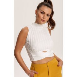 Biała Bluzka Zarintyse. Białe bluzki damskie Renee, s, bez wzorów, bez kołnierzyka, bez rękawów. Za 79,99 zł.