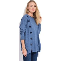 FILLE DU COUTURIER sweter damski Bethanie 36 niebieski. Niebieskie swetry damskie Fille Du Couturier, bez wzorów, z materiału, z długim rękawem, długie, bez kaptura. W wyprzedaży za 228,00 zł.
