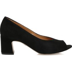 Buty ślubne damskie: Czarne cżółenka peep toe