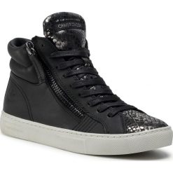 Sneakersy CRIME LONDON - High Top Double Zip 25671AA3.20 Black. Czarne półbuty damskie Crime London, bez wzorów, ze skóry, bez kołnierzyka. Za 849,00 zł.