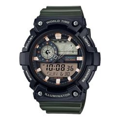 Zegarek Casio Męski AEQ-200W-3AVEF WorldTime czarny. Czarne zegarki męskie marki CASIO. Za 343,99 zł.