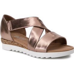 Espadryle GABOR - 22.711.91 Rame (Grata). Żółte espadryle damskie Gabor, bez wzorów, ze skóry, bez obcasa. W wyprzedaży za 279,00 zł.