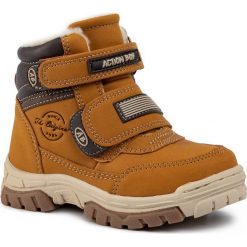 Trapery ACTION BOY - CP07-2772 Camel 1. Pomarańczowe śniegowce chłopięce Action Boy, bez zapięcia. Za 99,99 zł.