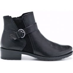 Caprice - Botki. Czarne buty zimowe damskie marki Caprice, z materiału. W wyprzedaży za 179,90 zł.