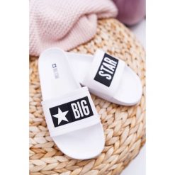Klapki Damskie Big Star Białe DD274A264. Białe klapki damskie Tagless, bez wzorów, z gumy, bez obcasa. Za 49,00 zł.