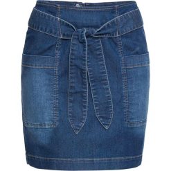 Spódnica dżinsowa ze stretchem bonprix niebieski denim "used". Niebieskie spódniczki damskie bonprix, z denimu. Za 79,99 zł.