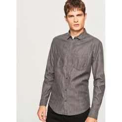 Jeansowa koszula slim fit - Szary. Szare koszule męskie jeansowe Reserved, l. Za 79,99 zł.