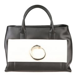 Torebki klasyczne damskie: Torebka w kolorze czarno-kremowym – (S)35 x (W)25 x (G)15 cm