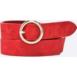 Tommy Hilfiger - Pasek skórzany. Czerwone paski damskie marki TOMMY HILFIGER, w paski, ze skóry. W wyprzedaży za 129,90 zł.